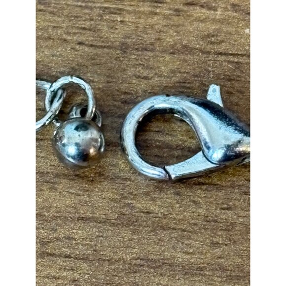 Boho Statement Necklace Silver Tone Triangles Black Tassels Adjustable Chain - Picture 5 of 9